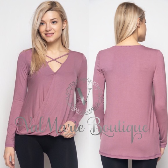 SOFTEST modal surplice Mauve Top - Picture 2 of 2